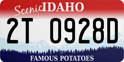 ID license plate 2T0928D
