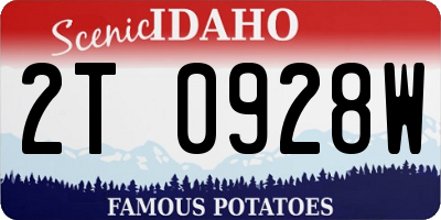 ID license plate 2T0928W