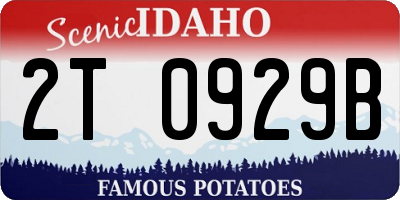 ID license plate 2T0929B
