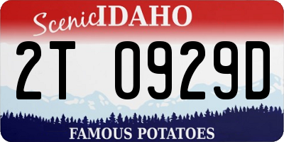 ID license plate 2T0929D