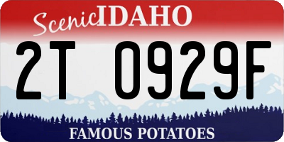 ID license plate 2T0929F