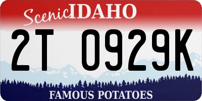 ID license plate 2T0929K