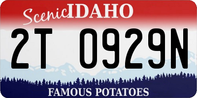 ID license plate 2T0929N