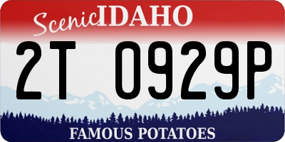 ID license plate 2T0929P