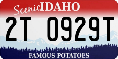 ID license plate 2T0929T