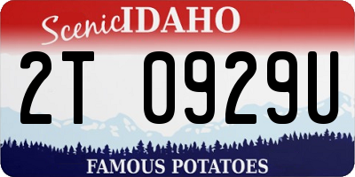 ID license plate 2T0929U