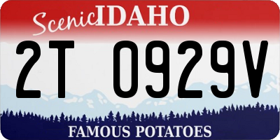 ID license plate 2T0929V