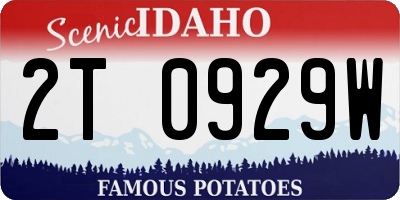 ID license plate 2T0929W