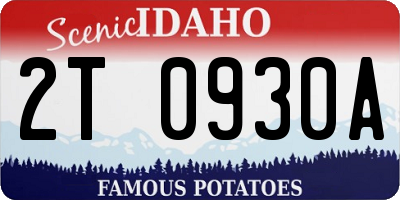 ID license plate 2T0930A