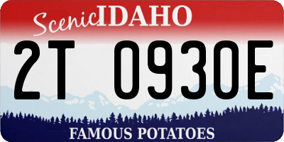 ID license plate 2T0930E
