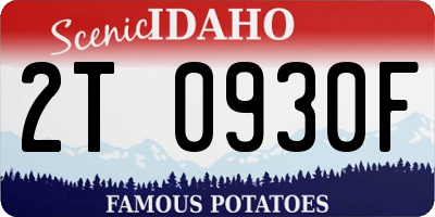 ID license plate 2T0930F