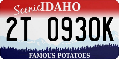 ID license plate 2T0930K