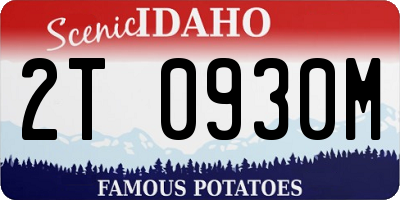 ID license plate 2T0930M