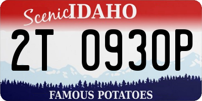 ID license plate 2T0930P