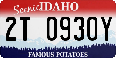 ID license plate 2T0930Y