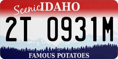 ID license plate 2T0931M