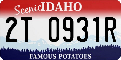 ID license plate 2T0931R