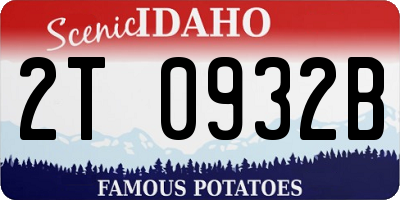 ID license plate 2T0932B