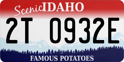 ID license plate 2T0932E