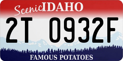 ID license plate 2T0932F