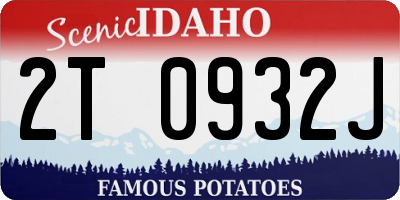 ID license plate 2T0932J