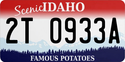 ID license plate 2T0933A