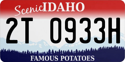 ID license plate 2T0933H