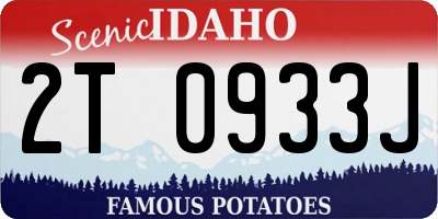 ID license plate 2T0933J