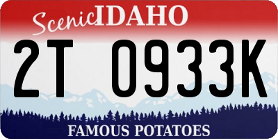 ID license plate 2T0933K