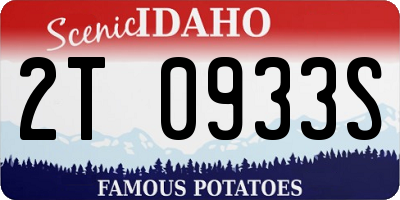 ID license plate 2T0933S