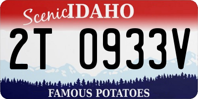 ID license plate 2T0933V