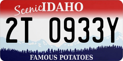ID license plate 2T0933Y