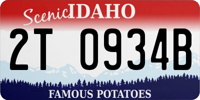 ID license plate 2T0934B
