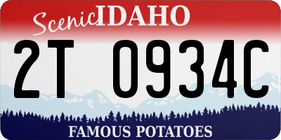 ID license plate 2T0934C
