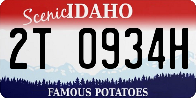 ID license plate 2T0934H
