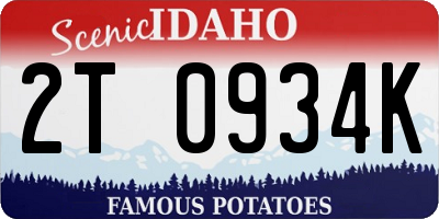 ID license plate 2T0934K