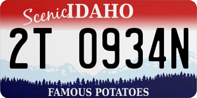 ID license plate 2T0934N