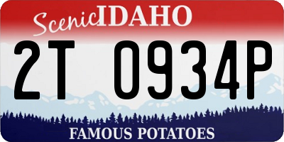 ID license plate 2T0934P