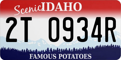 ID license plate 2T0934R