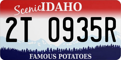 ID license plate 2T0935R