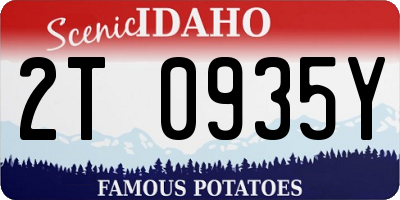 ID license plate 2T0935Y