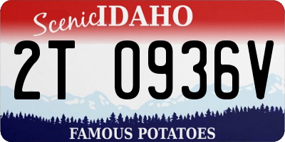 ID license plate 2T0936V