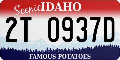 ID license plate 2T0937D