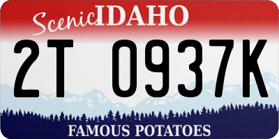 ID license plate 2T0937K