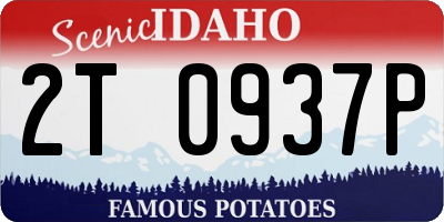 ID license plate 2T0937P