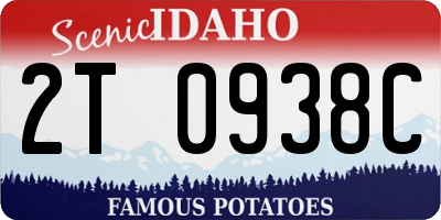 ID license plate 2T0938C