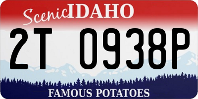 ID license plate 2T0938P