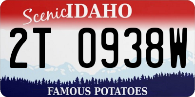 ID license plate 2T0938W