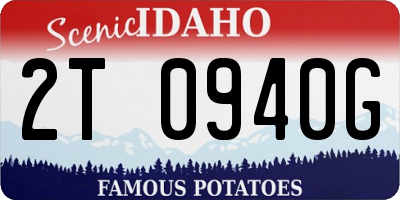 ID license plate 2T0940G