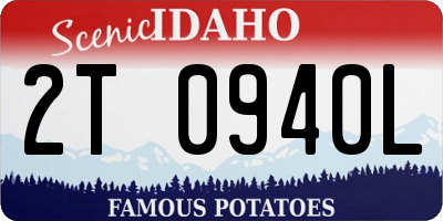 ID license plate 2T0940L
